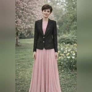 WD NY - Elegant Black Lace Lined Classic NWT Blazer Size 8